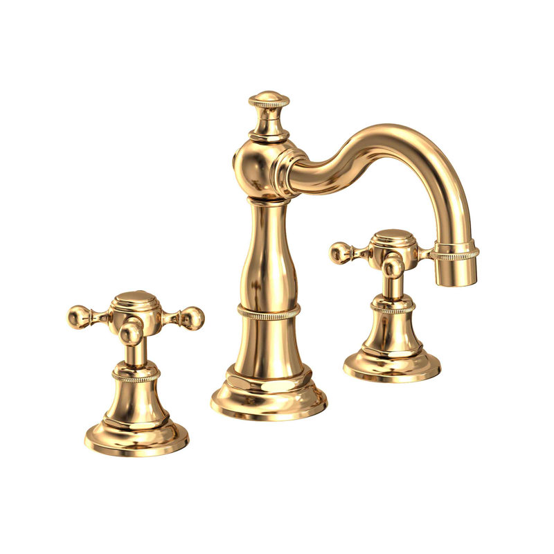 Victoria Widespread Bathroom Faucet with Drain Assembly, Uncoated Polished Brass (Living, non-returnable)