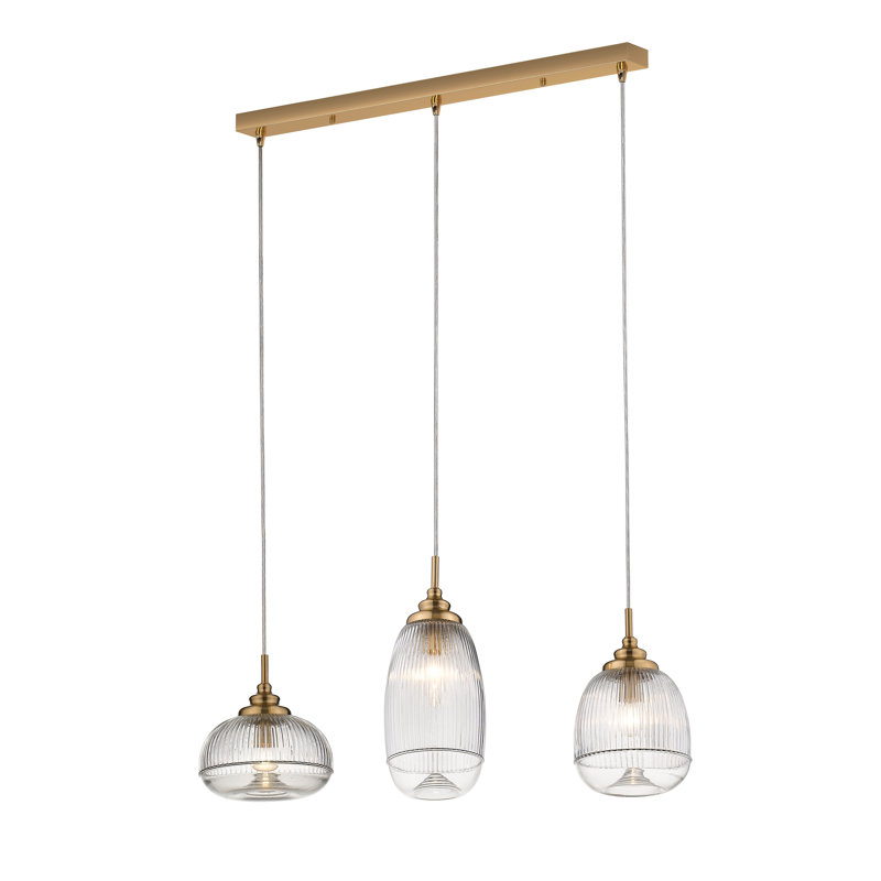 3 - Light Satin Gold Kitchen Island Pendant