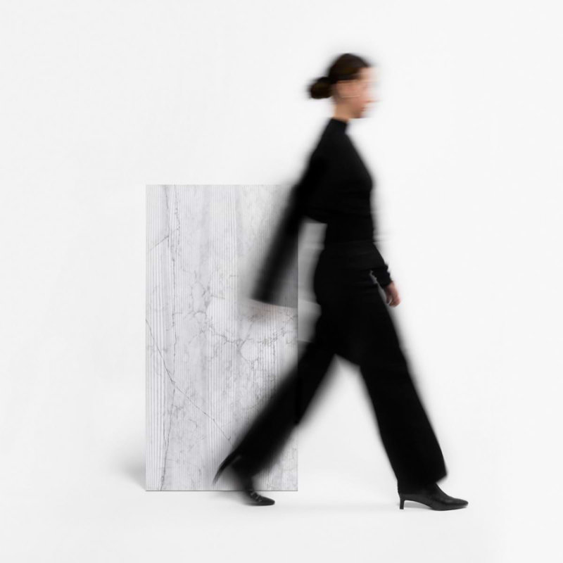 Autograph Vibe 24X48 3D TeXtured Marble Look Matte Porcelain Tile, Caldia Oro White