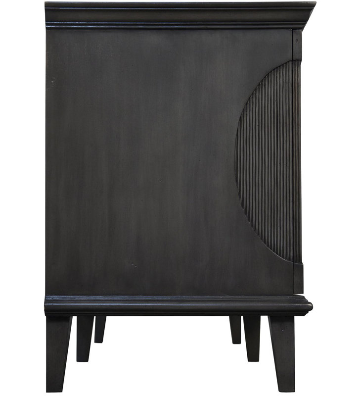 Dumont 74.5'' Black Mahogany Hand-Carved Sideboard