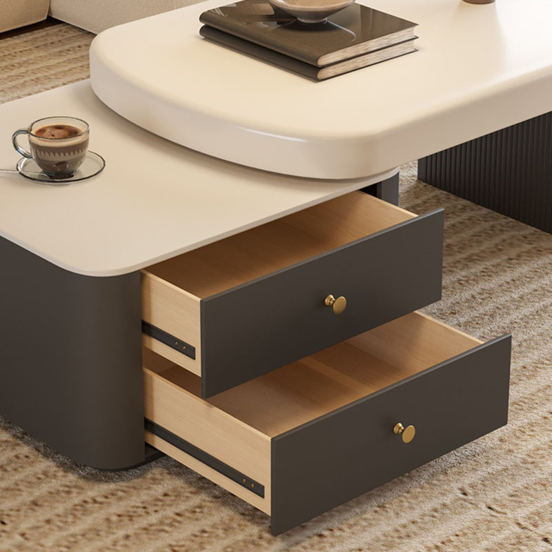 Retractable new style multi-functional tea table, Black