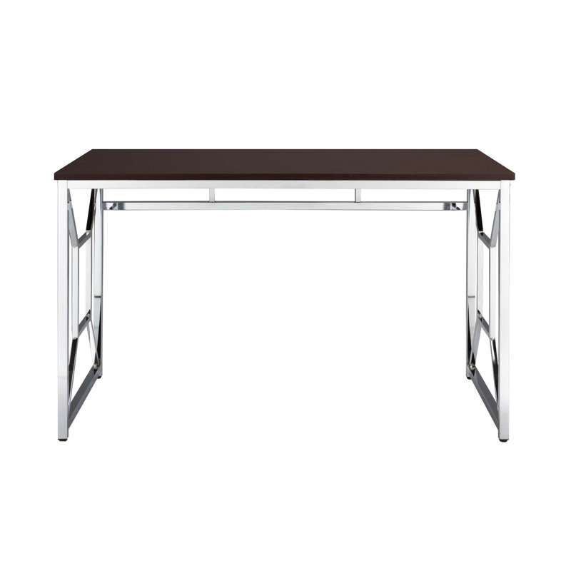 Martha Office Workspace Desk MDF/Chrome In Brown