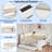 Upholstered Daybed With Storage Shelves, Trundle, Charging Station, Led Light And Desk-1809371367