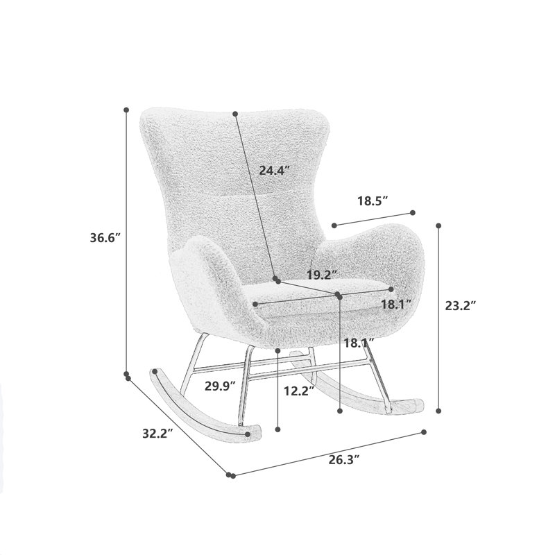 Chaise berçante Schmura, Beige