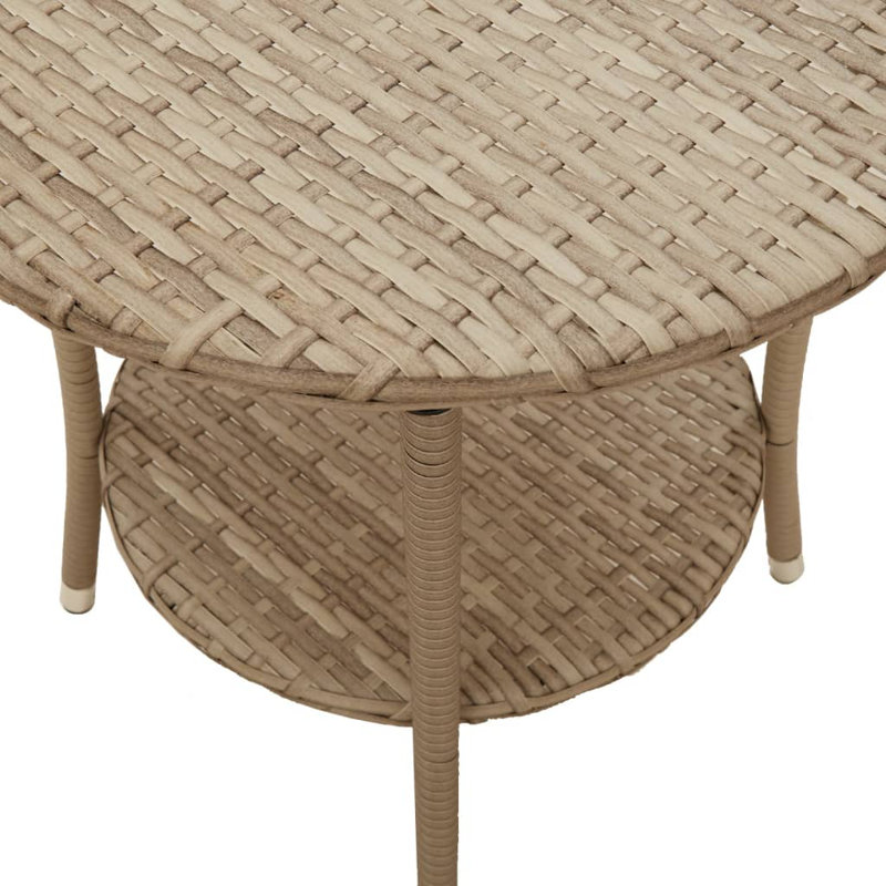  Reclining Garden Chair Set Of 2 Beige PE Rattan Standard