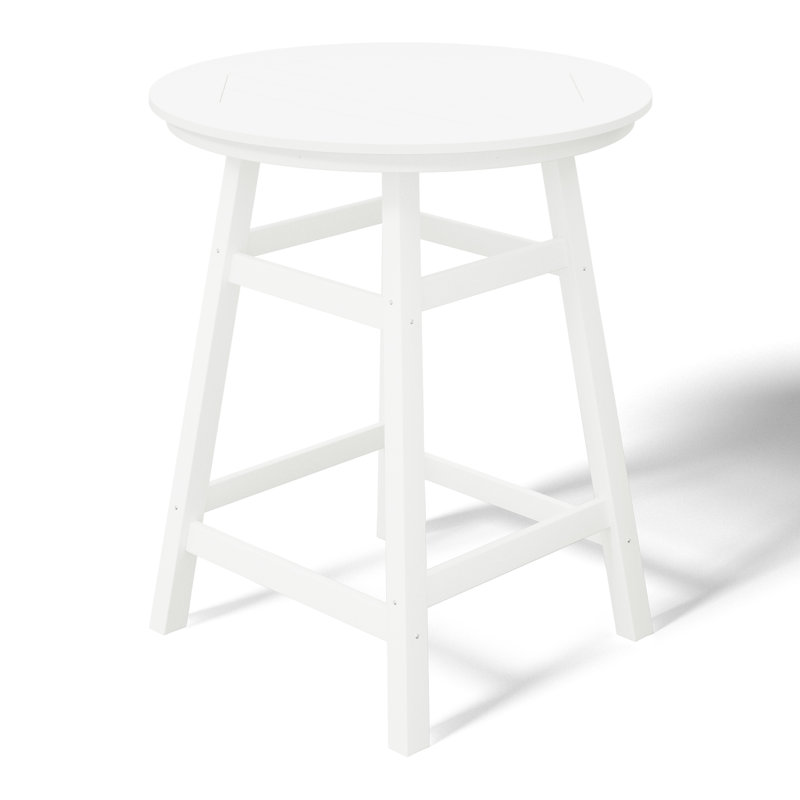Laguna Round Outdoor Bar Table , 34.9 " W 34.9 " D, White