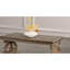 Table basse Gia, plateau rectangulaire de 52 pouces, détails sculptés, bois massif brun