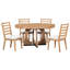 Table de salle à manger 5 pièces Retro Retro, extensible avec rallonge de 16 po et housses de chaise rembourrées Elegance 4, base à motif géométrique