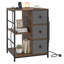 3-Tier Storage Cabinet With Built-In Charging Hub & Open Storage Shelves