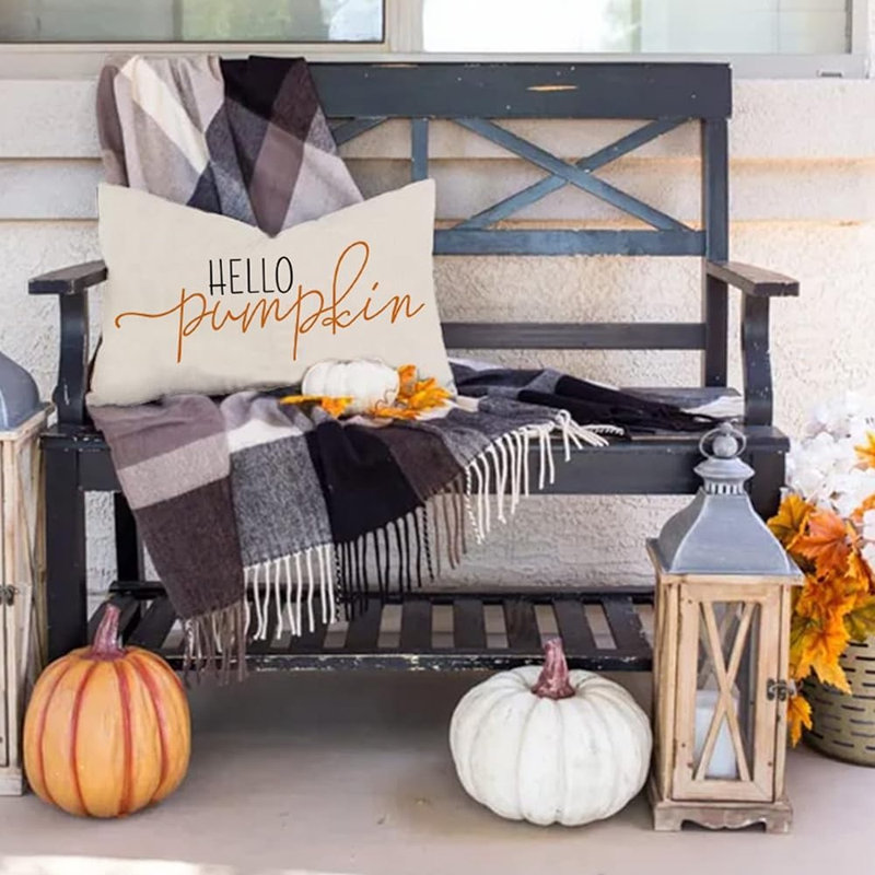 Housses de coussins d'automne, coussins décoratifs de citrouilles décoratives d'automne, housse de coussin lombaire d'extérieur de l'Action de grâce Farmhosue, décor d'automne pour canapé-lit blanc