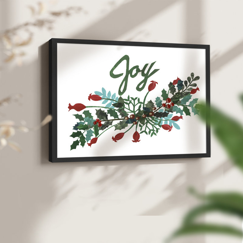 «Cut Wreath Christmas I», reproduction encadrée, H 11 po x l 14 po, Noir, noir, noir, noir