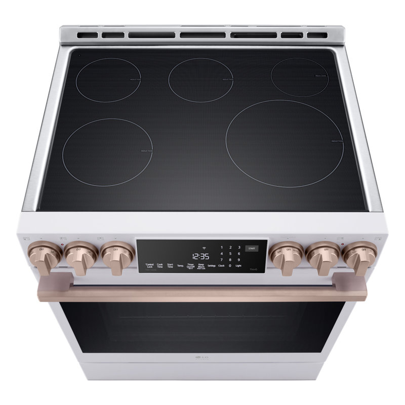 Lg Studio 6.3 Cu. Ft. Instaview Induction Slide-in Range With Air Fry And Air Sous Vide, Essence White