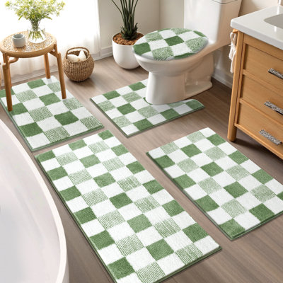 Boho Absorbent Non-Slip Bath Rug (Set of 5)