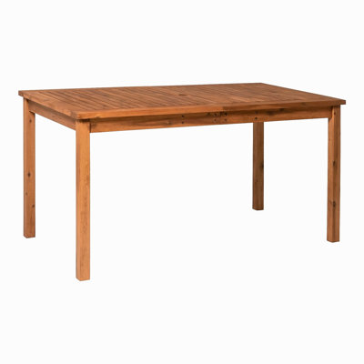 Table de salle à manger d'extérieur à plateau en bois d'acacia Contemporary