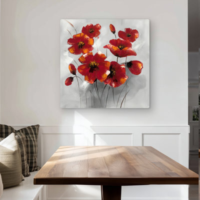 Anemone Flowers Gray Botanical Metal Print | Home Decor