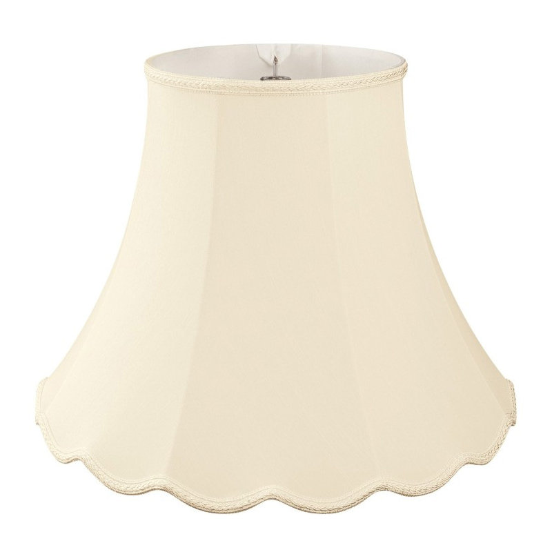 Abat-jour cloche en soie / shantung (araignée), Beige, H 12,25 po x l 16 po x P 16 po