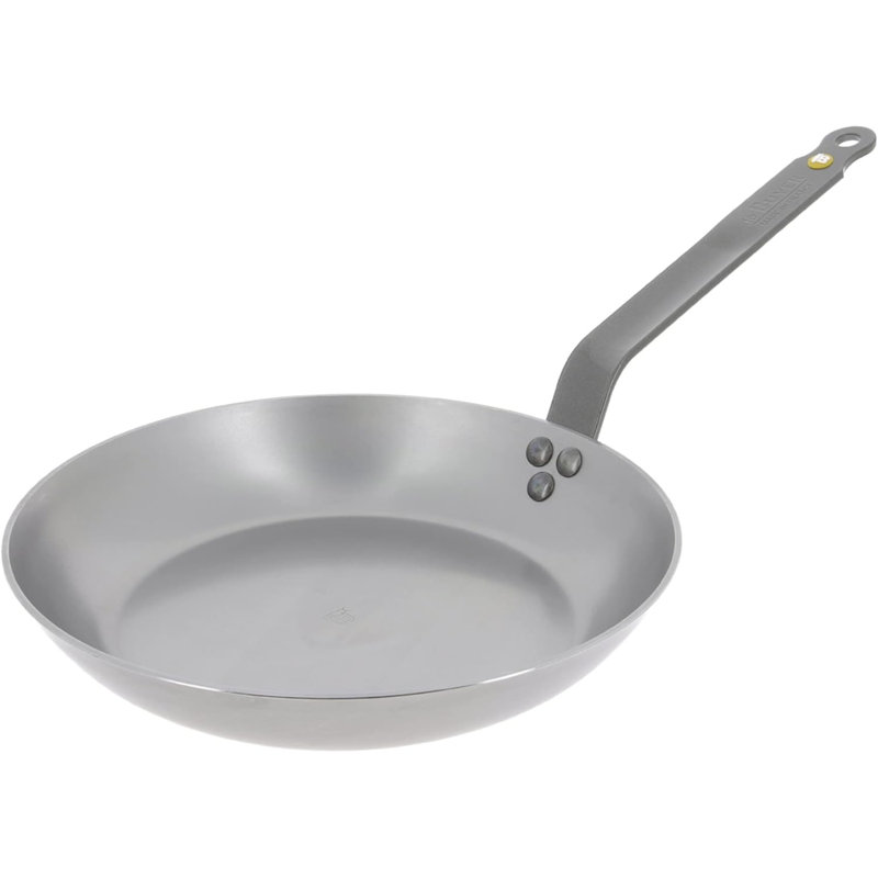 De Buyer 5611.24 Mineral B Round Carbon Steel Omelette Pan, Nonstick, 9.5"