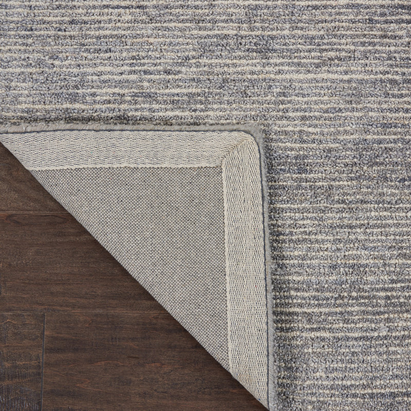 Tapis gris touffeté à la main Mercola, Tapis de couloir 2 pi 3 po x 7 pi 6 po
