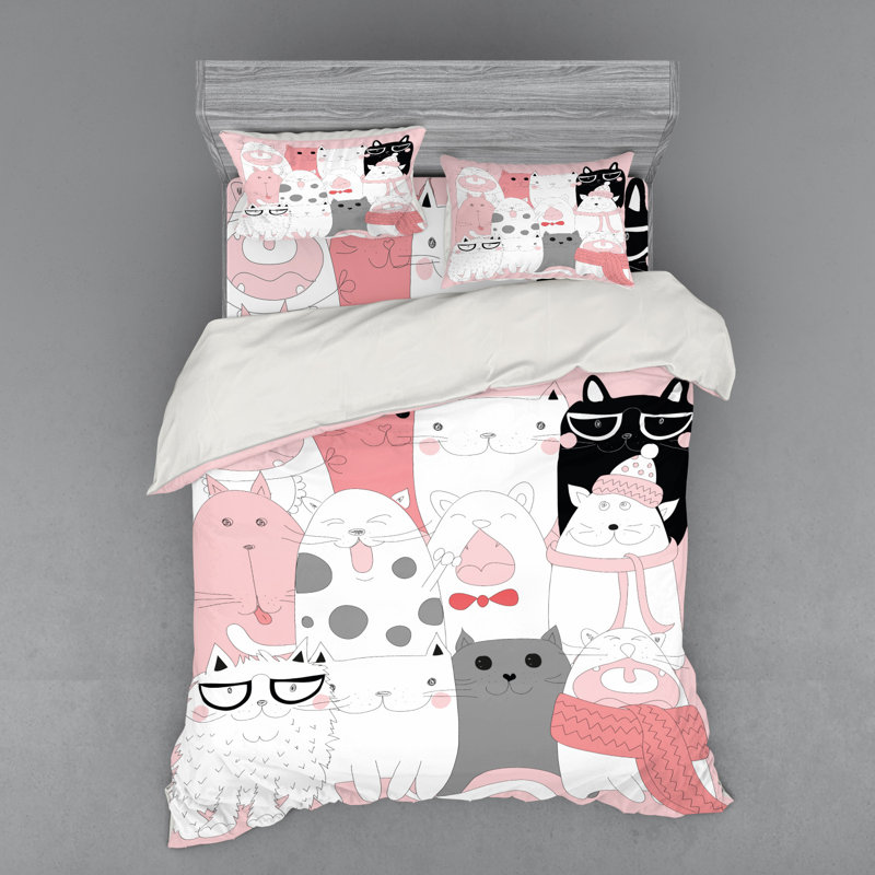 Cat Duvet Cover, Queen Duvet Cover + 3 Additional Pieces