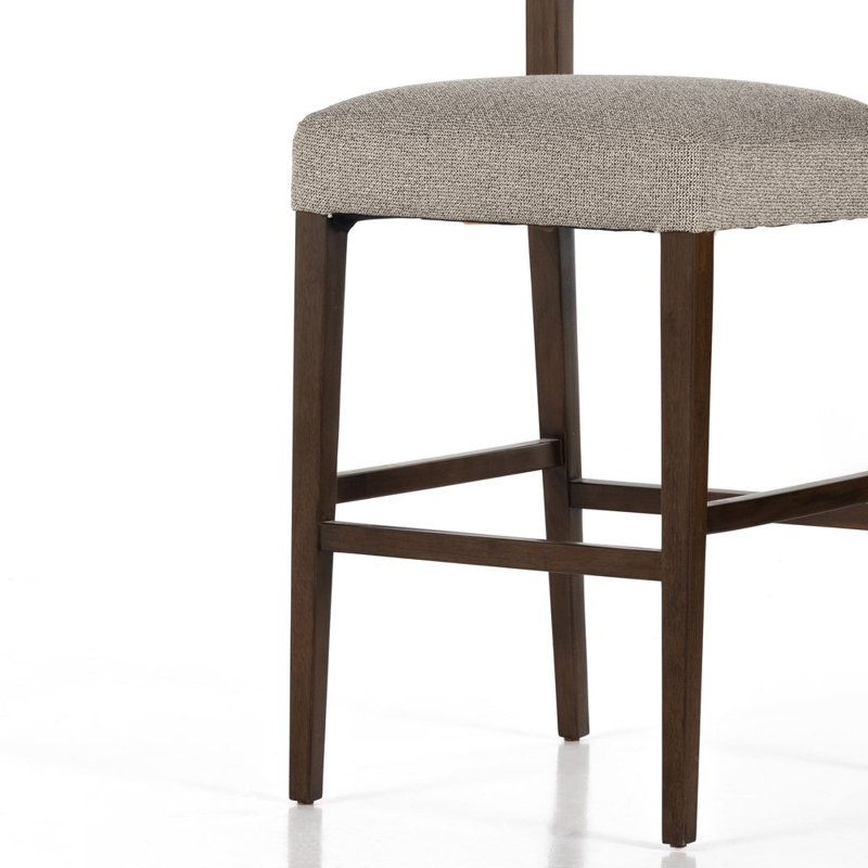 Ferris Stool, Counter Stool (25.98" Seat Height), Tulsa Ink/Nubuck Charcoal Rayon/Viscose/Leather, Antique Sable
