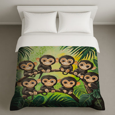 Monkeys Bedding Animals Duvet Cover Bohemian Boho