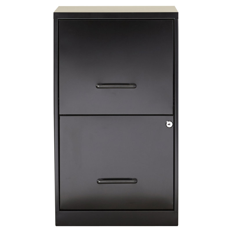 14.25'' Wide 2 -Drawer Steel File Cabinet, Black
