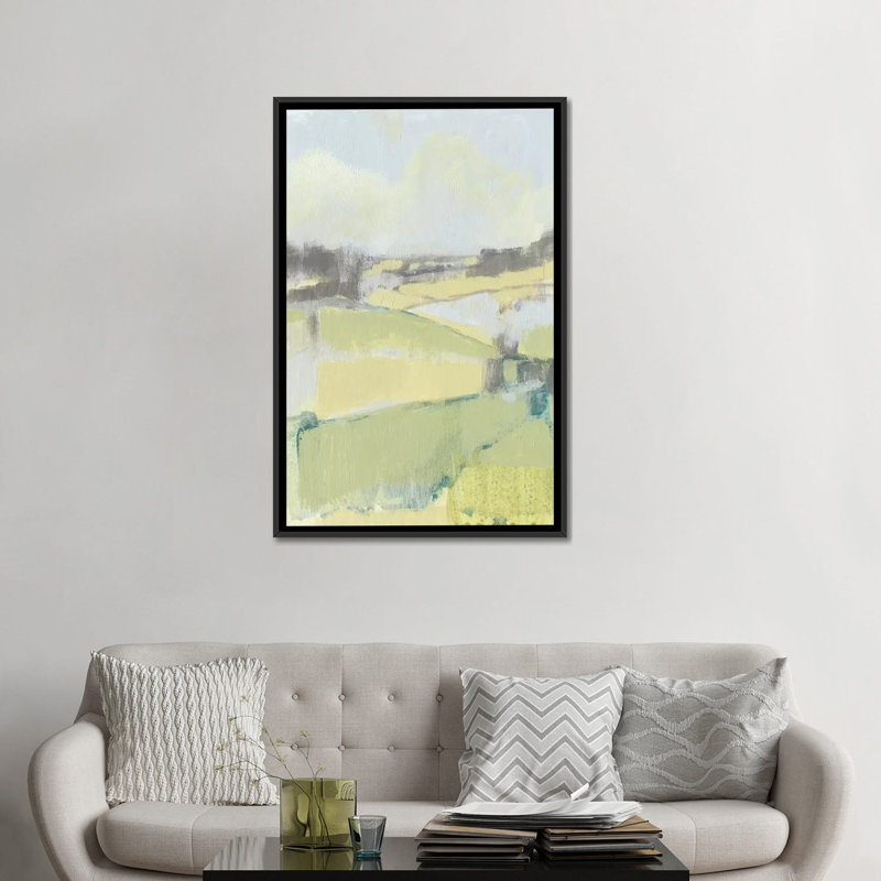 « doux fields i », impression sur toile, H 26 po x l 18 po x P 1,5 po, Toile avec cadre noir, Pas de tapis