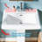 26"W x 19.5"D Pedestal Sink for Bathrooms Rectangular Vitreous China,3 Faucet Holes & Overflow,White-111448589