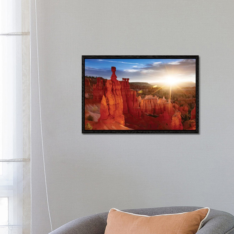 Sunrise, Thor's Hammer, Bryce Canyon National Park, Utah, Usa by Matteo Colombo - Wrapped Canvas Print, Black Floater Framed