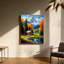 Rustic Log Cabin Lake, art mural à cadre en bois à l'arrière, 30 L x 20 l