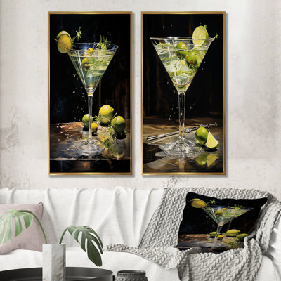 Dirty Martini Mirage Cocktail - Cocktails Wall Art Prints Set Of 2