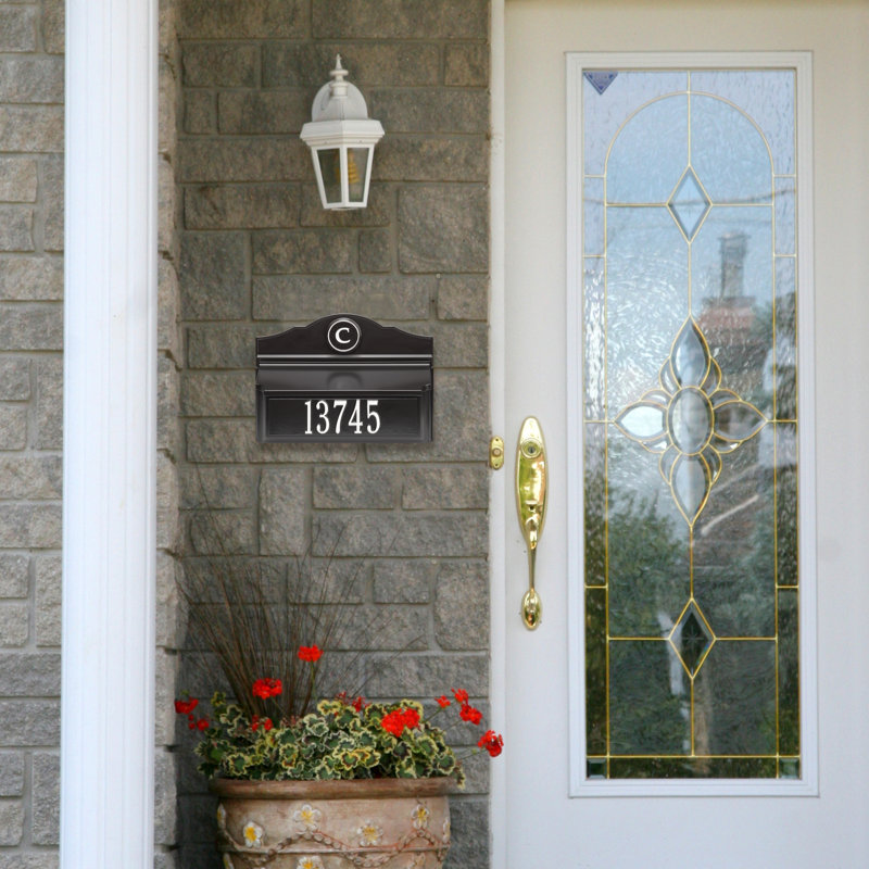 Wall Mounted Mailbox, Black/White, Yes