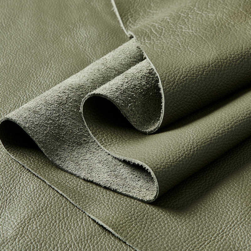 Canapé modulaire à large accoudoirs en cuir assorti, Olive Green
