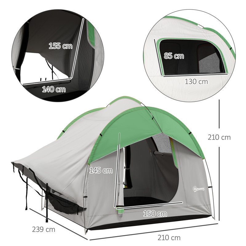 6 Person Tent, Grey/Green