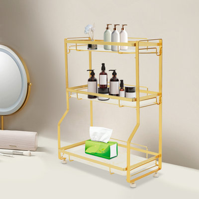 Coweta 3-tier Metal Makeup Organizer Shelf