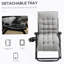 Fauteuil inclinable inclinable avec coussin rembourré, plateau latéral Outsunny