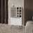 White Bar Cabinet With Glass Rack And Wine Storage