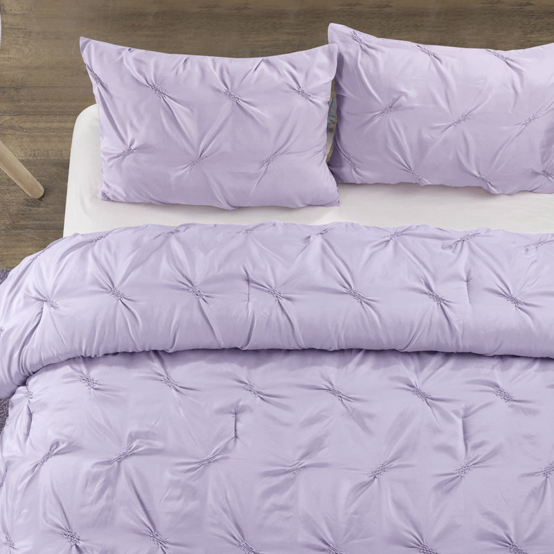 Andes Polyester Machine Woven Comforter, Twin Comforter + 1 Sham, Light Purple