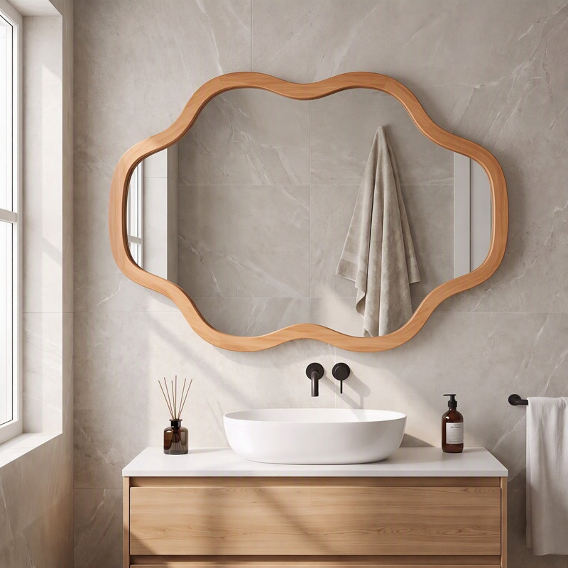 Miroir mural 24 "x 36", 24 po x 36 po, Brun jaunâtre