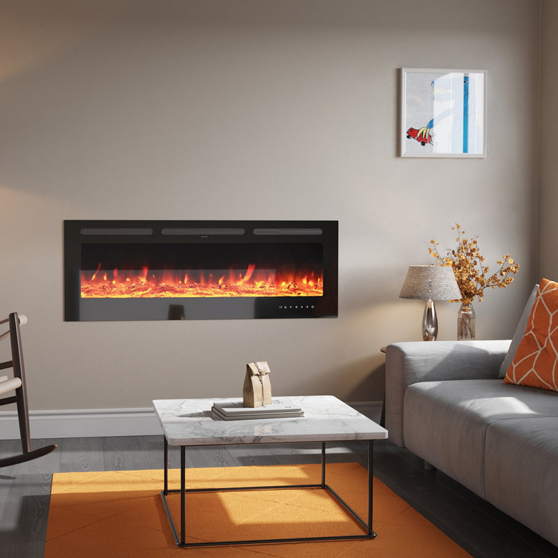 9-color adjustable electric fireplace, 55cm H x 153cm W x 15cm D