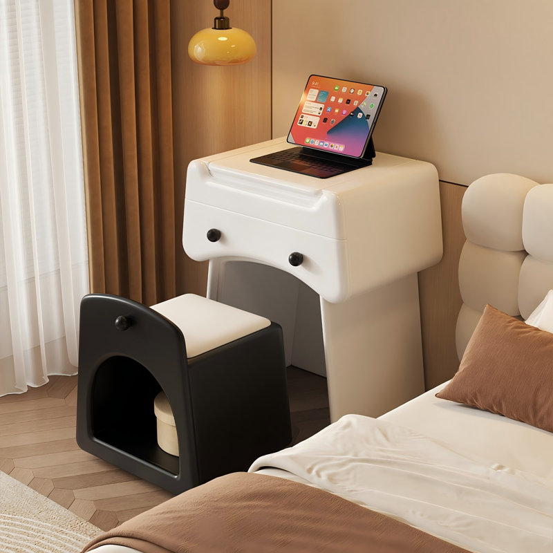 Petit meuble-lavabo de chevet crème