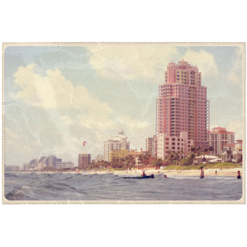 Beach Postcard 1 Piece Wrapped Canvas Wall Art, 30cm H x 46cm W x 3.8cm D