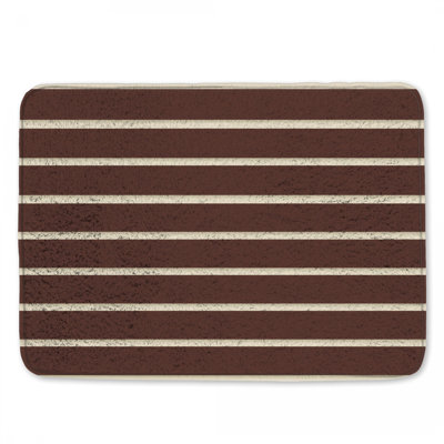 Brown Beige Stripes Bath Mat
