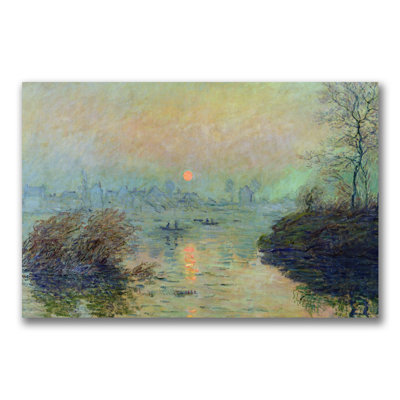"Soleil couchant sur la seine" par Claude Monet - reproduction d'art sur toile
