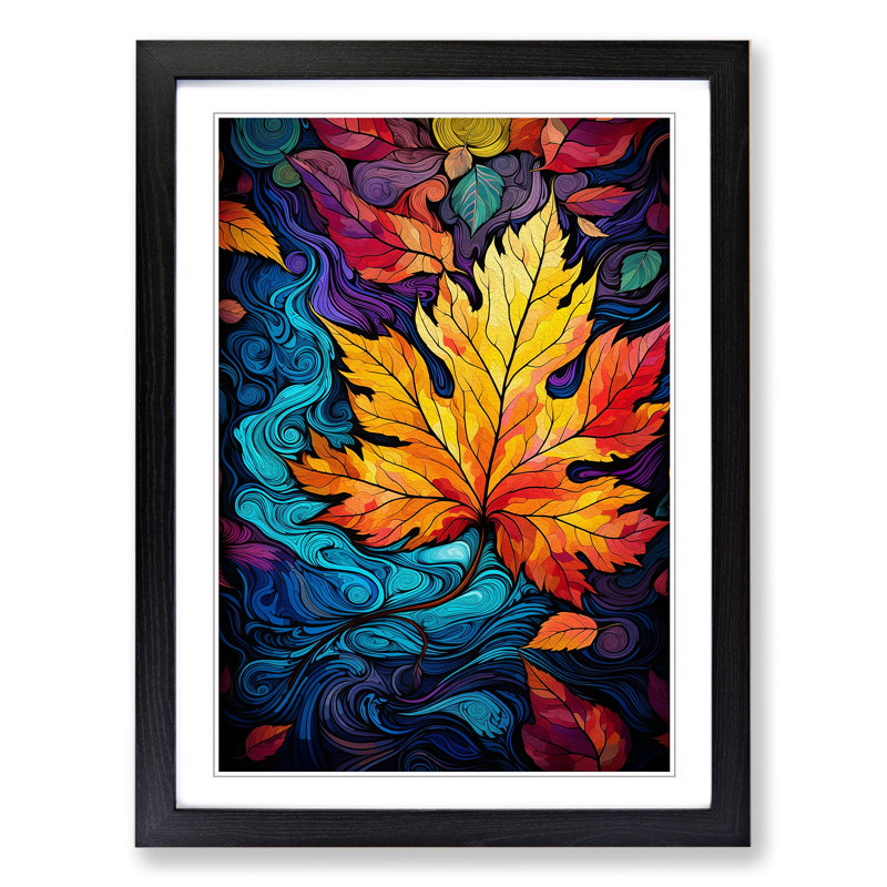 Leaf Futurism No.2 - Framed Print, 34cm H x 25cm W x 2cm D, Black
