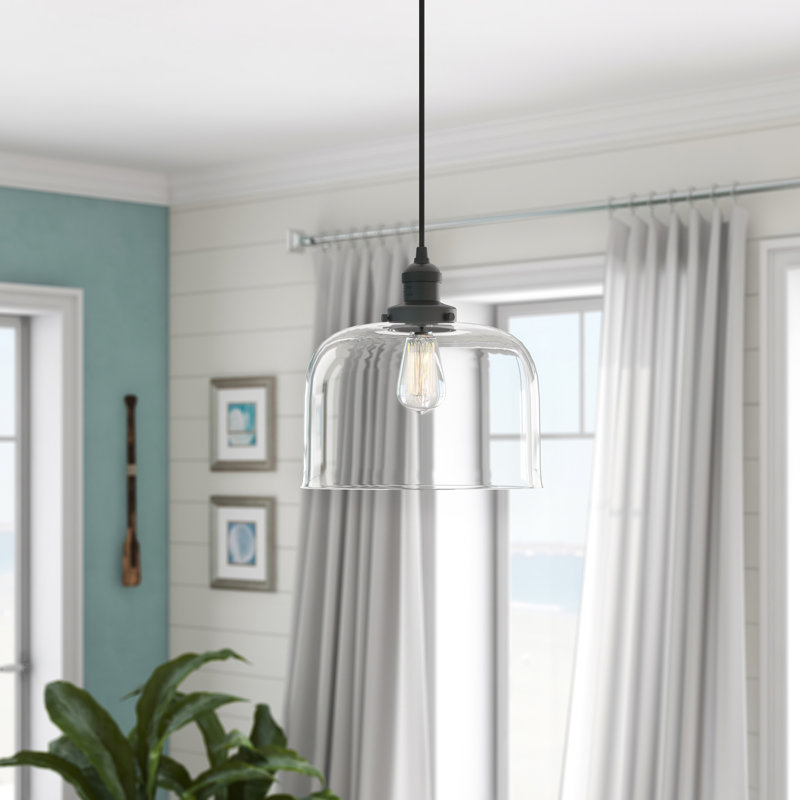 Clarktown 1 - Light Single Pendant, Matte Black, Clear