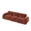Canapé 110 po sans tissu avec velours doux et capitonné, canapé modulaire modulaire, éponge haute densité 32D, conception antidérapante, fond ergonomique, aucun assemblage requis, pour le cinéma maison, rouge-brun-1460647625-1460647620