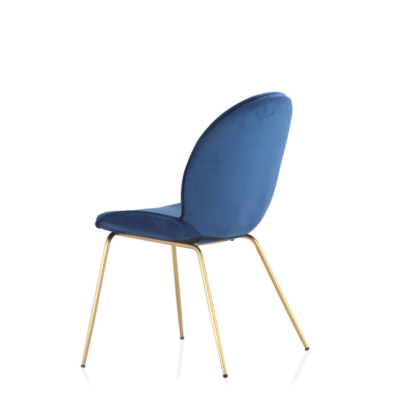 Chaise d'appoint Panig, Similicuir bleu