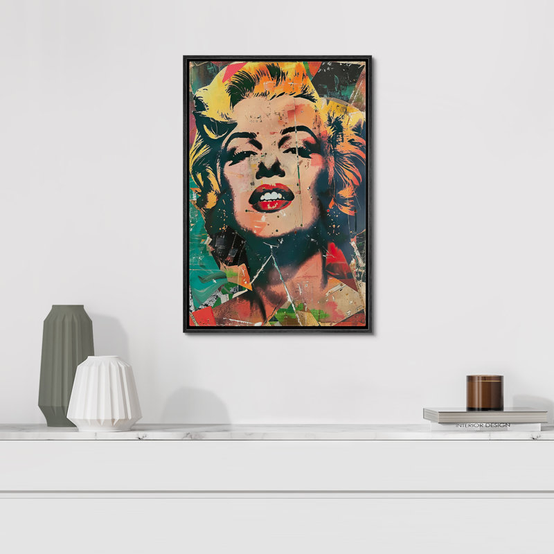 Pop Pop Street, Marilyn Monroe, graffiti coloré, art de chambre à coucher, impression sur toile encadrée, H 36 po x l 24 po