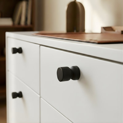 Bouton d'armoire de style Mid-Century moderne ROUS Hardware, gris anthracite (noir)
